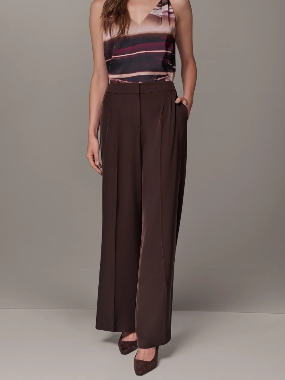 Donna Karan High Rise Wide Leg Pant